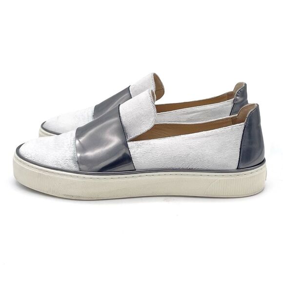 Stuart Weitzman Boyband Argento Velvet Platform Sneaker Silver Platinum Size 8 - Picture 4 of 16